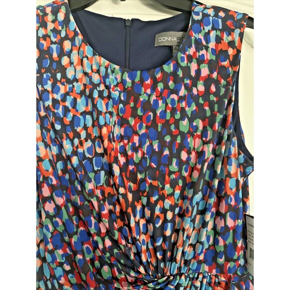 Donna Ricco Women's Twisted Asymmetrical-Hem Waist Knot Printed Dress Multi 8 - Picture 7 of 10